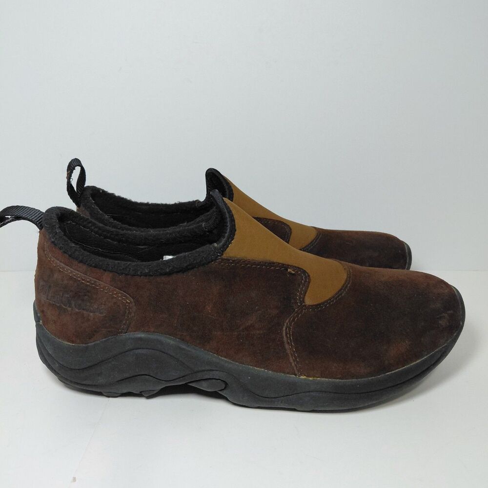 La Crosse Brown Suede Neoprene Shoes Mens Sz 9 Slip on 28322 Leather
